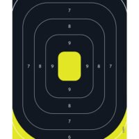 EZ-Aim 15372 Splash Reactive Target IPSC Silhouette Paper Hanging 12.50" W X 18.25" H Black/Yellow 8 Per Pkg