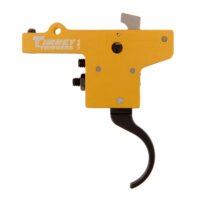 Timney Triggers 201 Featherweight  Curved Trigger with 3 lbs Draw Weight & Yellow/Black Finish for Mauser 98FN