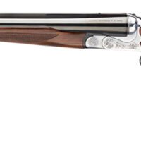 Rizzini USA 7001470 Rhino Express  470 Nitro Express 2rd 23" Gloss Blued 23" Chrome-Lined Barrel Coin Anodized Silver Engraved Steel Oiled Turkish Walnut Ambidextrous Hand