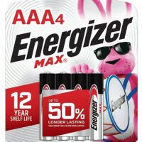 Energizer E92BP4 AAA Max Black/Silver 1.5V Alkaline Qty (4) Single Pack