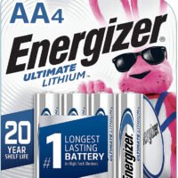 Energizer L91SBP4H3 AA Ultimate Lithium Silver 1.5V Lithium, Qty (4) Single Pack