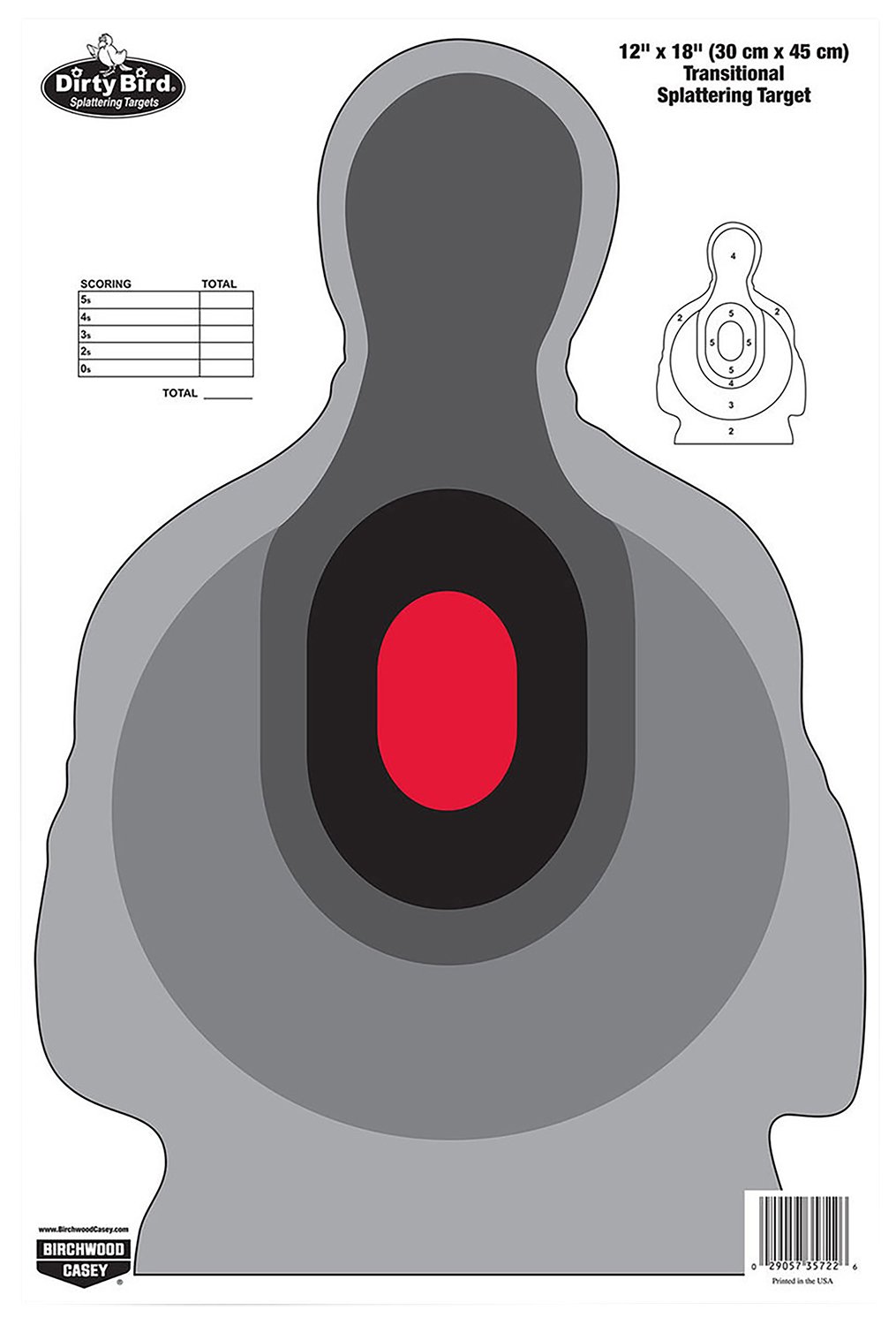 Birchwood Casey 35727 Dirty Bird Silhouette Tagboard Target 12" x 18" 8 Per Pkg
