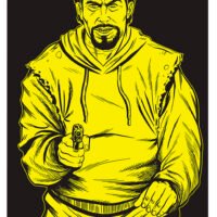 Birchwood Casey 37036 EZE-Scorer  Silhouette Paper Hanging 23" x 35" Black/Yellow 100 Per Pkg