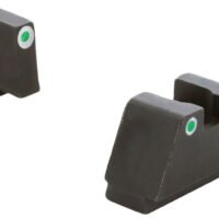 AmeriGlo GL330 Optic Compatible Sight Set for Glock  2XL Tall Green Tritium White Outline Front Sight-Green Tritium White Outline Rear Sight