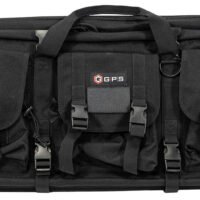 GPS Bags DRC42 Double Rifle Case Black 600D Polyester w/ 2 Padded Pistol Sleeves MOLLE Webbing & Lockable Zippers