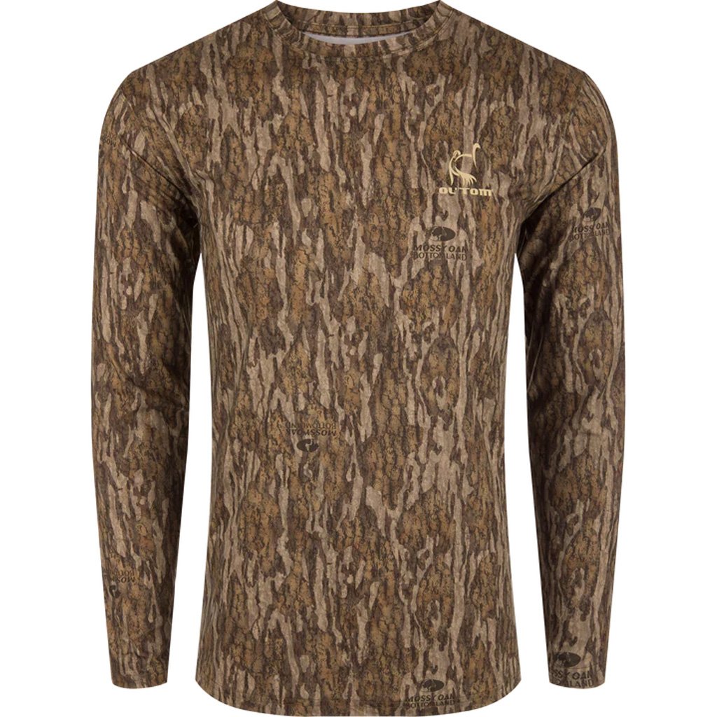 Drake Ol' Tom Performance Crew Camo Print LS MO Bottomland Medium - Image 2