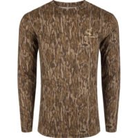 Drake Ol' Tom Performance Crew Camo Print LS MO Bottomland XLarge