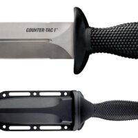 Cold Steel CS10BCTL Counter TAC I 5" Fixed Spear Point Plain Stone Washed AUS-8A SS Blade/ Black Textured Kray-Ex Handle Includes Belt Clip/Sheath