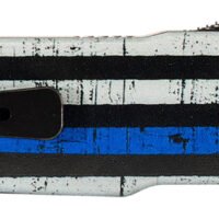 Templar Knife MABTB12 Premium LW We Back You Slim 3.25" OTF Dagger Plain Black Oxide Stonewashed D2 Steel Blade, 5" Black & White w/Blue Line Aluminum Handle
