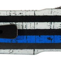 Templar Knife SABTB32 Premium LW We Back You Small 3" OTF Drop Point Plain Black Oxide Stonewashed D2 Steel Blade, 4.50" Black & White w/Blue Line Aluminum Handle