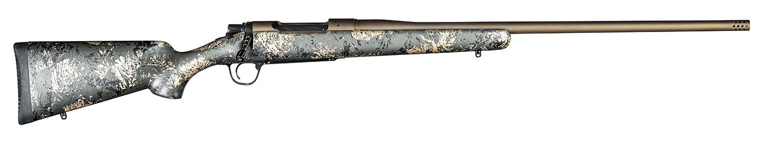 Christensen Arms 8010108700 Mesa FFT 300 PRC 3+1 22" Threaded Barrel, Burnt Bronze Cerakote, Green with Black/Tan Webbing Stock