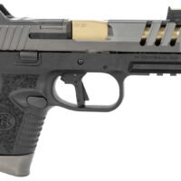 FN 66101350 509 CC Edge 9mm Luger 10+1 (3) 4.20" Threaded Gold Barrel, Black Frame, Graphite Optic & Lightening Cut Slide, Optic Height Fiber Optic Sights, Compensator (No Manual)