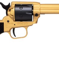 Heritage Mfg RR22S4 Rough Rider  22 LR 6 Shot 4.75" Gold Cerakote Steel Barrel & Frame, Black Satin Cylinder, Black Polymer Grips Features Black Accents