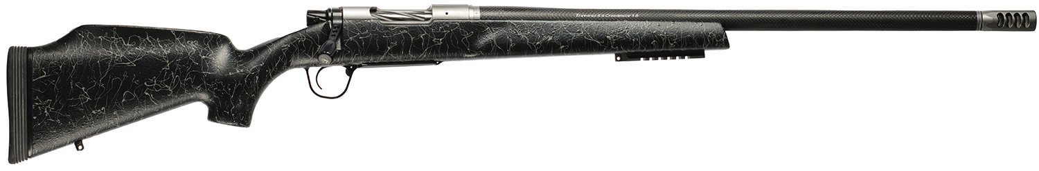 Christensen Arms 8011003400 Traverse Full Size 7mm PRC 3+1 26" Natural Stainless Steel Threaded Barrel, Natural Stainless Aluminum Receiver, Black w/Gray Webbing Fixed Monte Carlo w/Raised Comb Stock