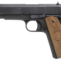 Iver Johnson Arms 1911A1938 1911 A1  38 Super 9+1 5" Black Steel Barrel, Matte Blued Serrated Steel Slide & Frame w/Beavertail, Double Diamond Checkered Walnut Grip