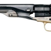 Pietta PF60OWS448 1860 Old West 44 Cal 8" 6rd Blued & Engraved Cylinder, Blued Steel Barrel, Wood Grip