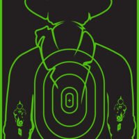 TruGlo TG16A12B Tru-See Gunslinger Target Self-Adhesive Heavy Paper Black/Green 12"x18" Cowboy 12 Pack