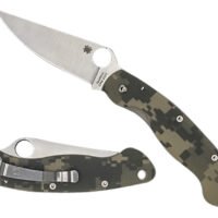 Spyderco C36GPCMO Military  4" Folding Clip Point Plain Stonewashed CPM S30V SS Blade/ Digital Camo G10 Handle Includes Pocket Clip