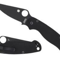 Spyderco C81GPBK2 Para Military 2  3.42" Folding Plain Black DLC CPM S45VN SS Blade/Black Textured G10 Handle Includes Pocket Clip
