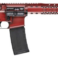 Black Rain Ordnance BROWTPRB Spec 15+ We The People 5.56x45mm NATO 30+1 16", Red Battleworn with Deep Engraving, 15" Slim M-LOK, Magpul Grip/Carbine Stock, Castle Flash Hider