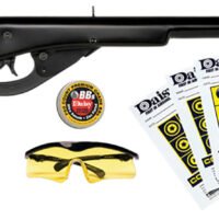 Daisy 994105403 Buck Shooting Kit Spring Piston 177 BB 400rd Shot 350 fps, Black Barrel/Rec, Stained Hardwood Furniture, Includes Glasses/Premium Ammo/Targets