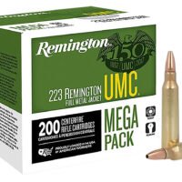 Remington Ammunition 23775 UMC Mega Pack 223Rem 45gr Jacketed Hollow Point 200 Per Box/4 Case