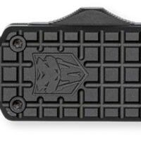 CobraTec Knives  Mamba  Large Plain Black TiCN D2 Steel Blade/4.75" Black Textured Aluminum Handle