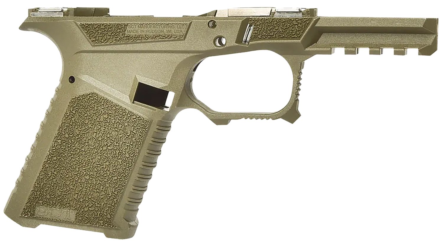 Sct Manufacturing 0225000100IB Compact Compatible w/ Gen3 19/23/32 OD Green Polymer Frame Aggressive Texture Grip Includes Locking Block