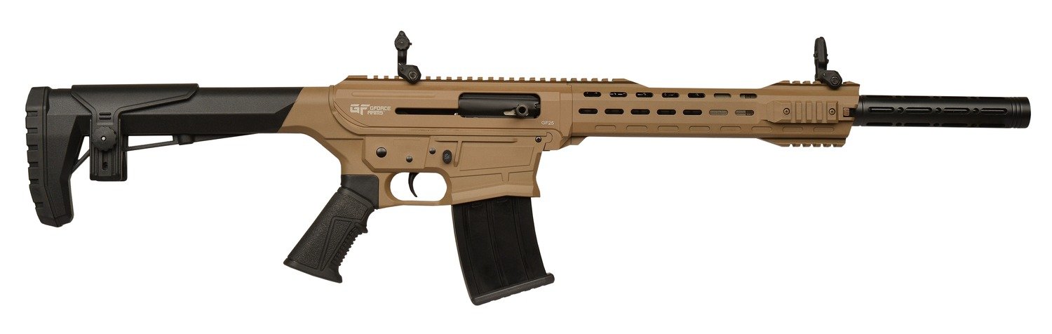 Gforce Arms GF2512FDE GF25 12 Gauge Semi-Auto 3" 5+1 20" Flat Dark Earth Cerakote Threaded Barrel Flat Dark Earth Cerakote Receiver, Black Synthetic Stock