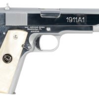 Iver Johnson Arms 1911A138CHRWP 1911 38 Super 8+1 5" Stainless Steel Barrel, Bright Polish Chrome Stainless Steel Serrated Slide, Pearl Grip