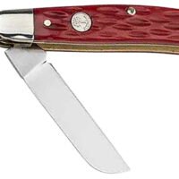 Boker 110855 Stockman Traditional Medium Clip Point/Sheepsfoot/Spey Plain D2 Steel Blade Red Jigged Bone Handle