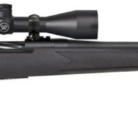 Mossberg 28244 Patriot w/Optic 6.5 PRC 4+1 24" Matte Blued Fluted Threaded Barrel, Matte Blued Drilled & Tapped Receiver, Fixed Black Synthetic Stock, Vortex Crossfire II 3-9x40mm