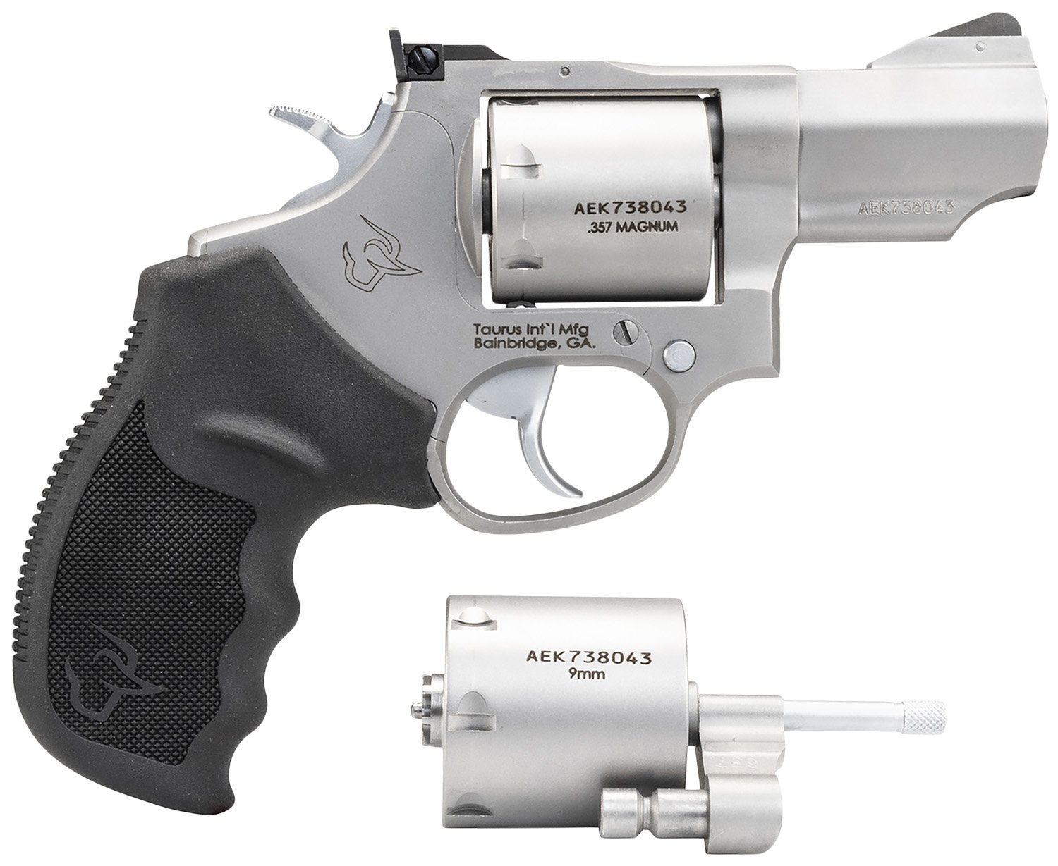 Taurus 2-692029 692 Medium Frame 357 Mag/38 Special +P/9mm 7 Shot 2.50" Matte Stainless Cylinder/Frame/Barrel Transfer Bar Safety