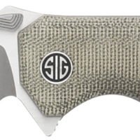 Sig Sauer Knives VA9GT Validus  3.78" Folding Modified Tanto Plain Dark Acid Stonewash/Satin M390 Steel Blade, 4.76" Green Canvas Micarta Handle