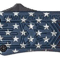 CobraTec Knives SUSACTK1SDNS CTK-1 American Flag Small 2.75" OTF Drop Point Plain D2 Steel Blade, 4.25" Red/White/Blue Flag Cerakote Aluminum Alloy Handle