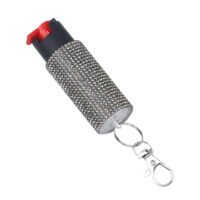 PSP EC14STUDSLC Studded Pepper Spray Silver Canister Includes Keychain