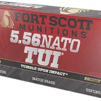 Fort Scott Munitions 556-070-SCV2 Tumble Upon Impact (TUI)  5.56mm 70gr Solid Copper Spun 20 Per Box/25 Case