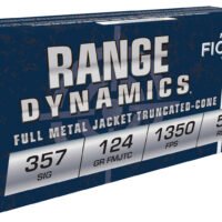 Fiocchi 357SIGAP Range Dynamics 357Sig 124gr Full Metal Jacket 50 Per Box/20 Case