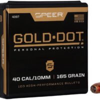 Speer 4397 Gold Dot Personal Protection 40 Caliber .400 165 GR Hollow Point 100 Box