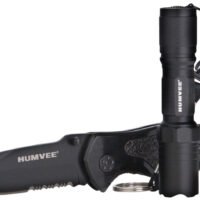 Humvee Adventure Gear HMVKCER1 Rescue Combo 3.25" Folding Spear Point Part Serrated Stainless Steel Blade Black Aluminum Handle Features Glass Breaker/Pocket Clip/Seatbelt Cutter