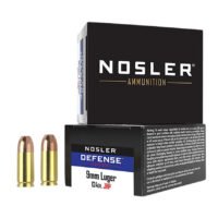 Nosler 38432 Defense Handgun 9mmLuger+P 124gr Bonded Performance Jacketed Hollow Point 20 Per Box/10 Case