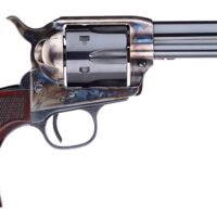 Taylors & Company 556204DE Short Stroke Smoke Wagon  357 Mag 6rd 4.75" Blued Cylinder & Barrel Color Case Hardened Steel Frame Checkered Walnut Navy Size Grip (Taylor Tuned)