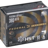Federal P380HST1S Premium Personal Defense Micro 380ACP 99gr HST Jacketed Hollow Point 20 Per Box/10 Case