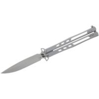 Schrade Alkymest Butterfly Folding Knife 4" Blade Silver