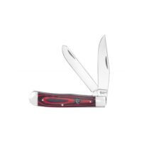 ABKT Cattleman Trapper Cowhand Knife 2 Blades Red