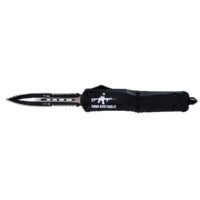 Templar Knife Large Come And Take It AR OTF Knife 3-1/2" Serrated Dagger Black