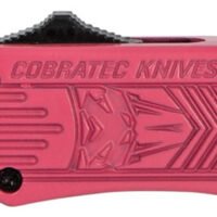 CobraTec Knives SPKCTK1SDNS CTK-1 Small 2.75" OTF Drop Point Plain D2 Steel Blade/Pink Aluminum Handle Features Glass Breaker Includes Pocket Clip