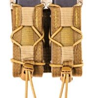 High Speed Gear 11PT02CB TACO Mag Pouch Double Coyote Brown Nylon MOLLE Belts 2" Wide Compatible w/ Pistol