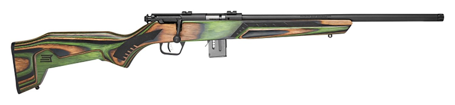 Savage Arms 91936 93 Minimalist Full Size 22 WMR 10+1 18" Matte Black Threaded Barrel, Matte Black Drilled & Tapped Carbon Steel Receiver, OD Green Boyd's Minimalist Laminate Stock, Right Hand