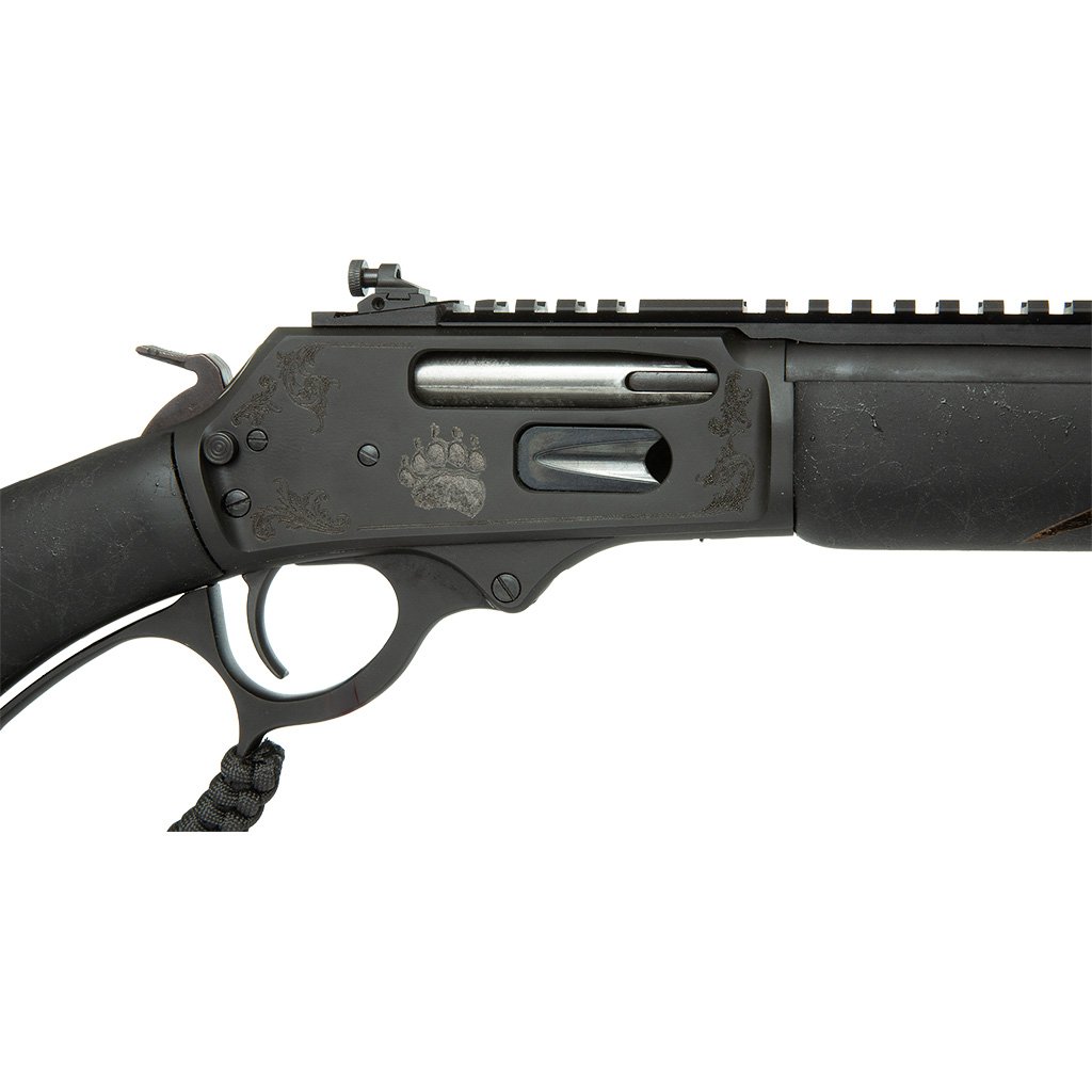 Rossi R95 Black Bear Edition Lever Action Rifle 30-30 Win. 16.5 in Triple Black w/Engraved Stk 5rd - Image 4